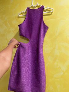 Sparkly Purple sleeveless bodycon dress
