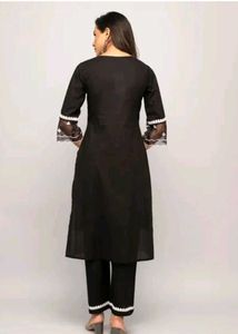 Elegant Black Kurta Set with Embroidery