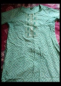 Elegant Teal Geometric Print Kurta