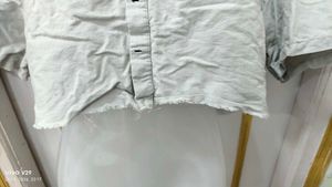 Lightweight Cropped Button-Up Shirt