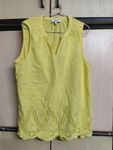 V-Neck Sleeveless Yellow Top
