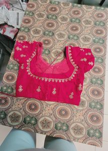 Stunning Pink &amp; Gold Embroidered Lehenga Skirt