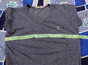 Blue V-Neck Marled T-Shirt
