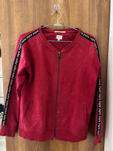 Maroon Zip-Up Jacket of pepe jeans