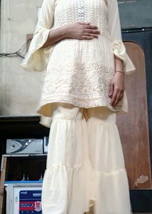 Partywear Sharara Suit Three Piece.