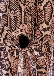 Snake Print Cut-Out Midi Dress
