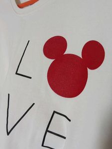 Zara Mickey Mouse "LOVE" Graphic T-Shirt