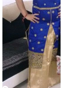 Party wear skirt, kurti n duppatta. Golden embroidery on kurti.Gr8 colour combination. Skirt is shining golden perfect for marriage 💑.Used Twice , No Flaws