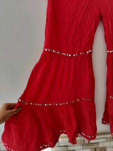Beautiful Red Mirror Work Sharara Suit Styling ❤️✨