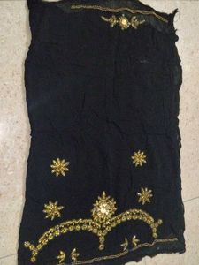 Black Embellished unstitched blouse fabric
