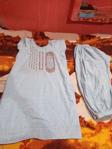 beautiful pathani embroidery kurti salwar set