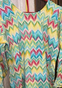 Vibrant Zigzag Print Kurta