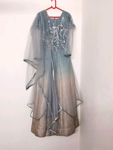 Elegant Sequined Ombre Ethnic Gown