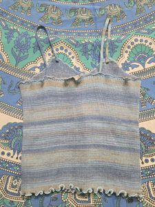 y2k Striped Button-Up Crop Top
