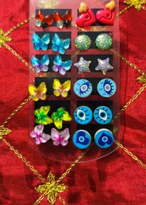 Cute Earring Set - Butterflies &amp; Evil Eye