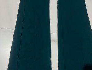 high waist Chic Green Crop Top &amp; Flared Pants Set