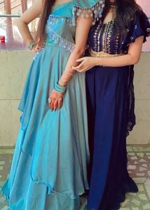 Stunning sea Blue Layered gown