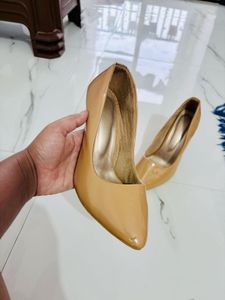 Classic Beige Patent Pumps