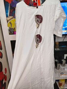 Beautiful Shine White Beads Nd Stone Kurti