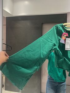 Emerald Green Bell Sleeve Blouse