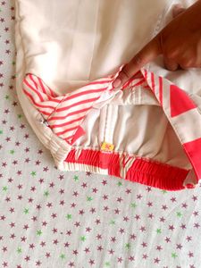 White &amp; Red Striped Pants for baby girl