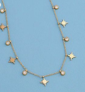 Star &amp; Crystal Dangle Antiturnish Necklace