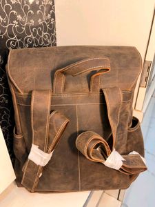 Rustic Brown Leather Backpack