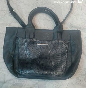 imported bag Chic Black Faux Leather Tote Ba