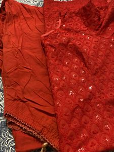Red Sequined Ethnic Blouse