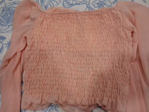 Chic Ruched Puff Sleeve Top( Padded)