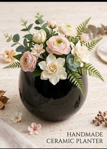 Cute Black &amp; White Ceramic Planter
