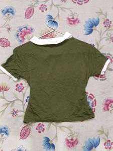 Olive Green Collared T-Shirt