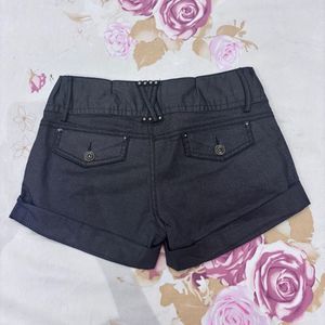 greyish black Shorts with Studs emo punk y2k