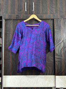 Vibrant Purple Printed Kurta