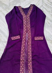 Elegant Purple Kurta Set with Embellishments