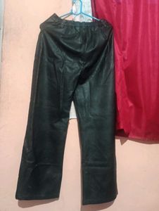 Faux Leather Wide Leg Pants