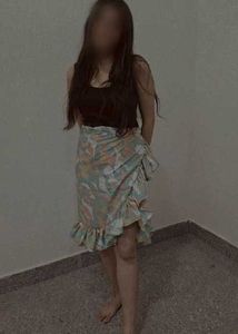 Floral Ruffle wrap Mini Skirt