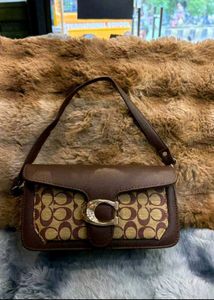 Stylish White &amp; Grey Monogram Crossbody Bag