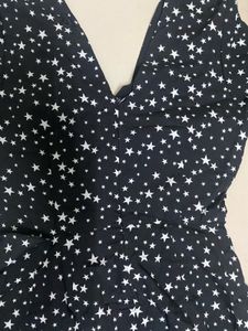 Chic Star Print Wrap Dress