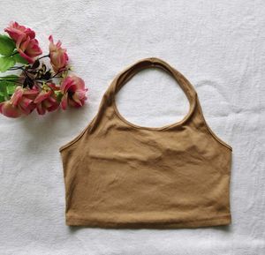 Shein : Trendy Brown Crop Tank Top