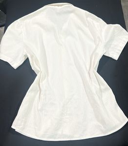 Classic White Striped Short Sleeve Shirt