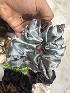 Set of Satin 14 Scrunchies