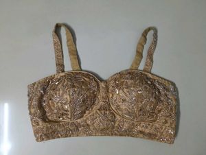 Golden Beige Embroidered Lehenga Set