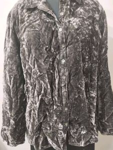 Crushed Velvet Button-Down Shirt
