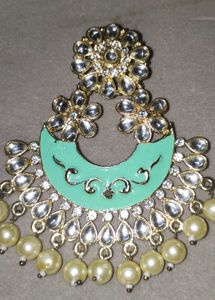 Beautiful Mint Green Chandbali Earrings