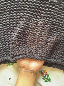Black Crochet V-Neck Top