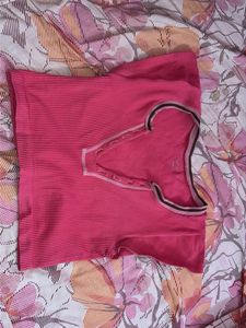 Vibrant Pink Ribbed Henley Top