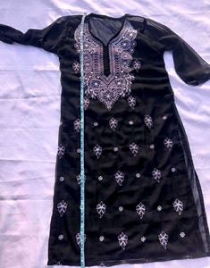 Elegant Black Chikankari Kurta