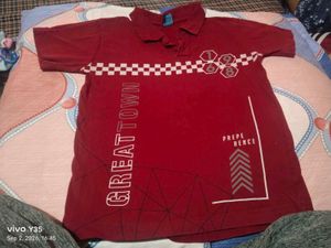 boys  Red Graphic Polo T-Shirt