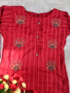 Maroon Kurta